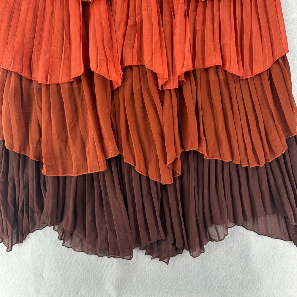 L'ATISTE Ruffle Tiered Maxi Skirt Chiffon Layered Artsy‎ Multicolor - SMALL - Picture 3 of 11